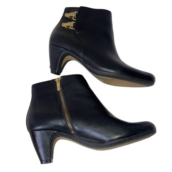Sam Edelman Marmont Womens Black Leather Ankle Boots Booties Heels SZ 8.5 - Picture 10 of 10